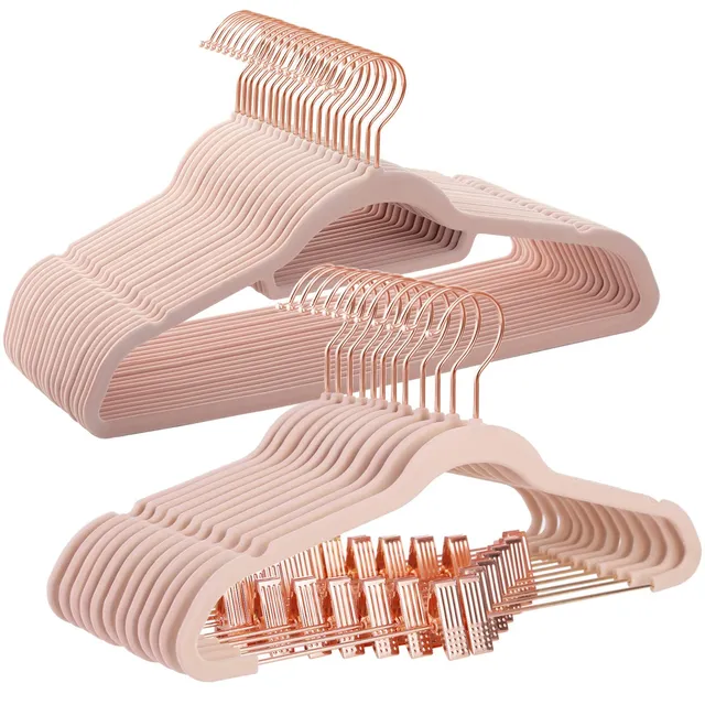Songmics Grucce in Velluto Rosa Set 74 Pezzi Salvaspazio Antiscivolo
