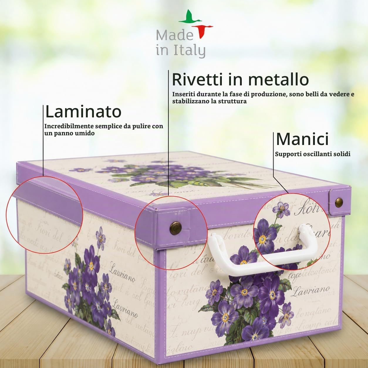 Lavatelli Scatole Organizer Violette 25x35 cm 4 Pezzi
