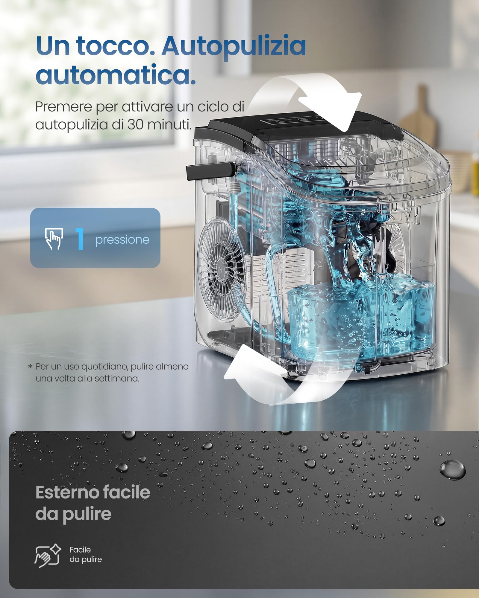 Songmics XZB001B1EU macchina ghiaccio nero 12 kg autopulente