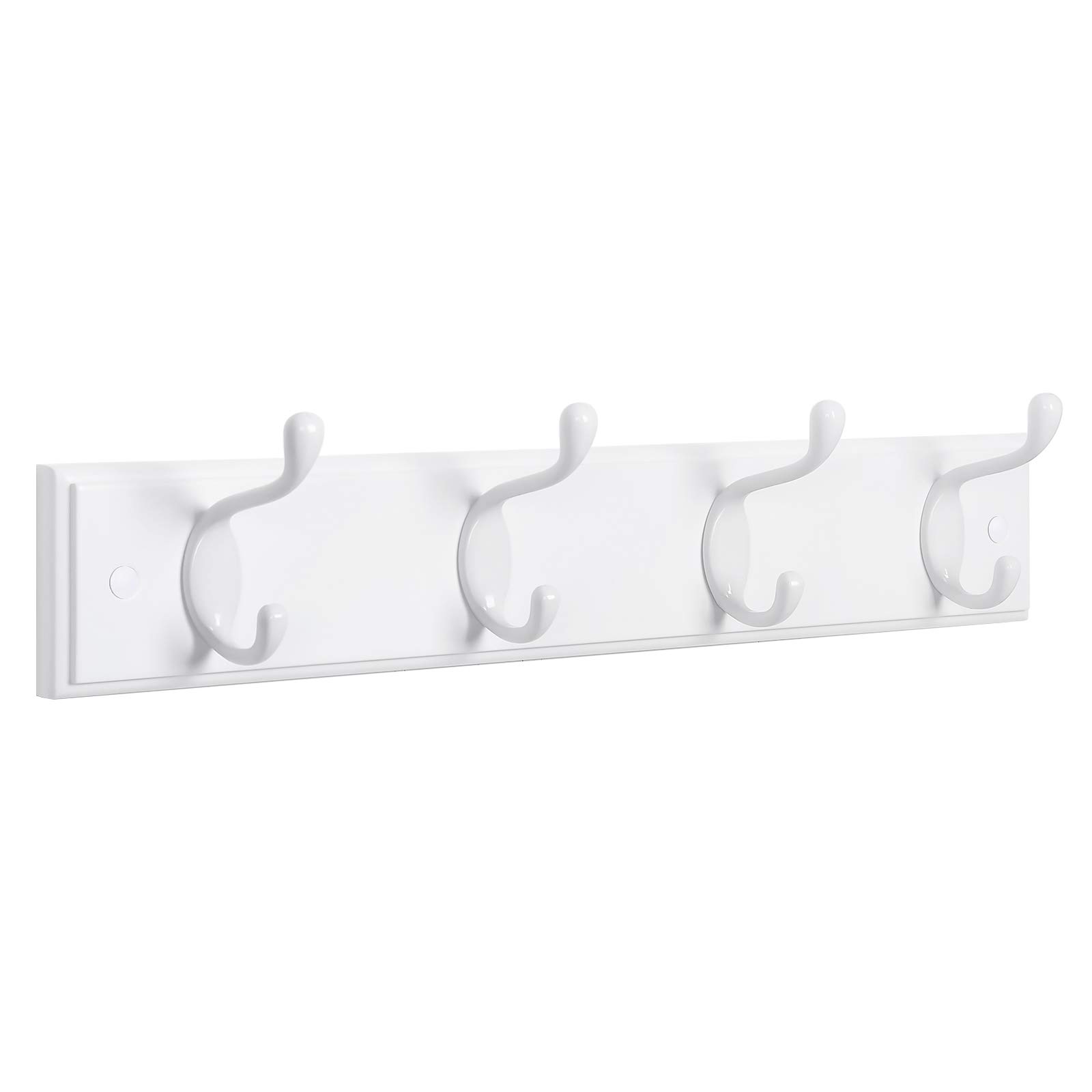 Songmics LHR23WT appendiabiti parete 4 ganci doppi bianco 40 cm
