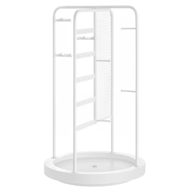 Songmics JJS023W01 Espositore Gioielli Girevole Bianco Metallo