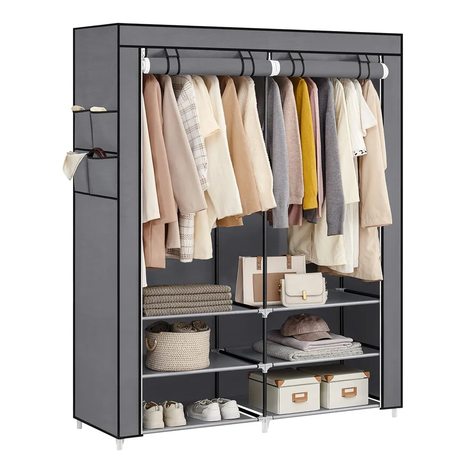 Songmics RYG008G02 armadio tessuto 2 colonne grigio 127 cm