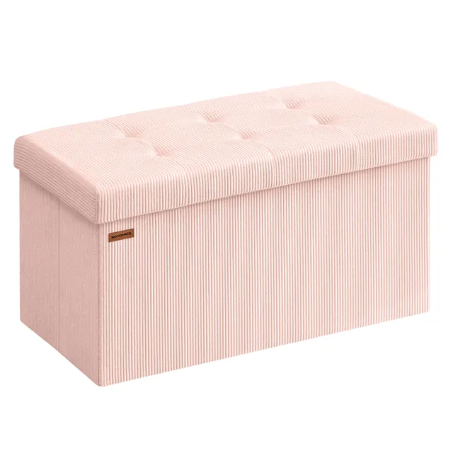 Songmics LSF603R01 pouf contenitore 76 cm rosa pieghevole