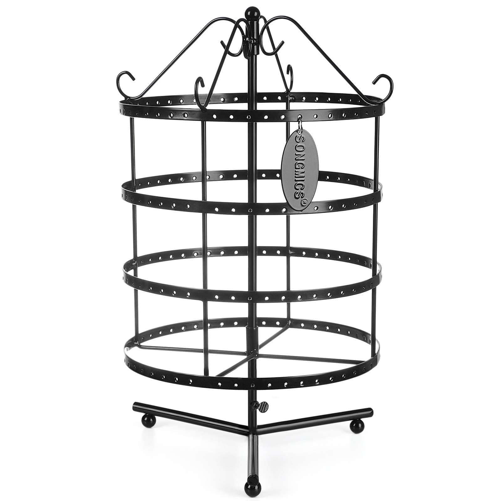 Songmics JDS012B espositore orecchini girevole nero 96 paia