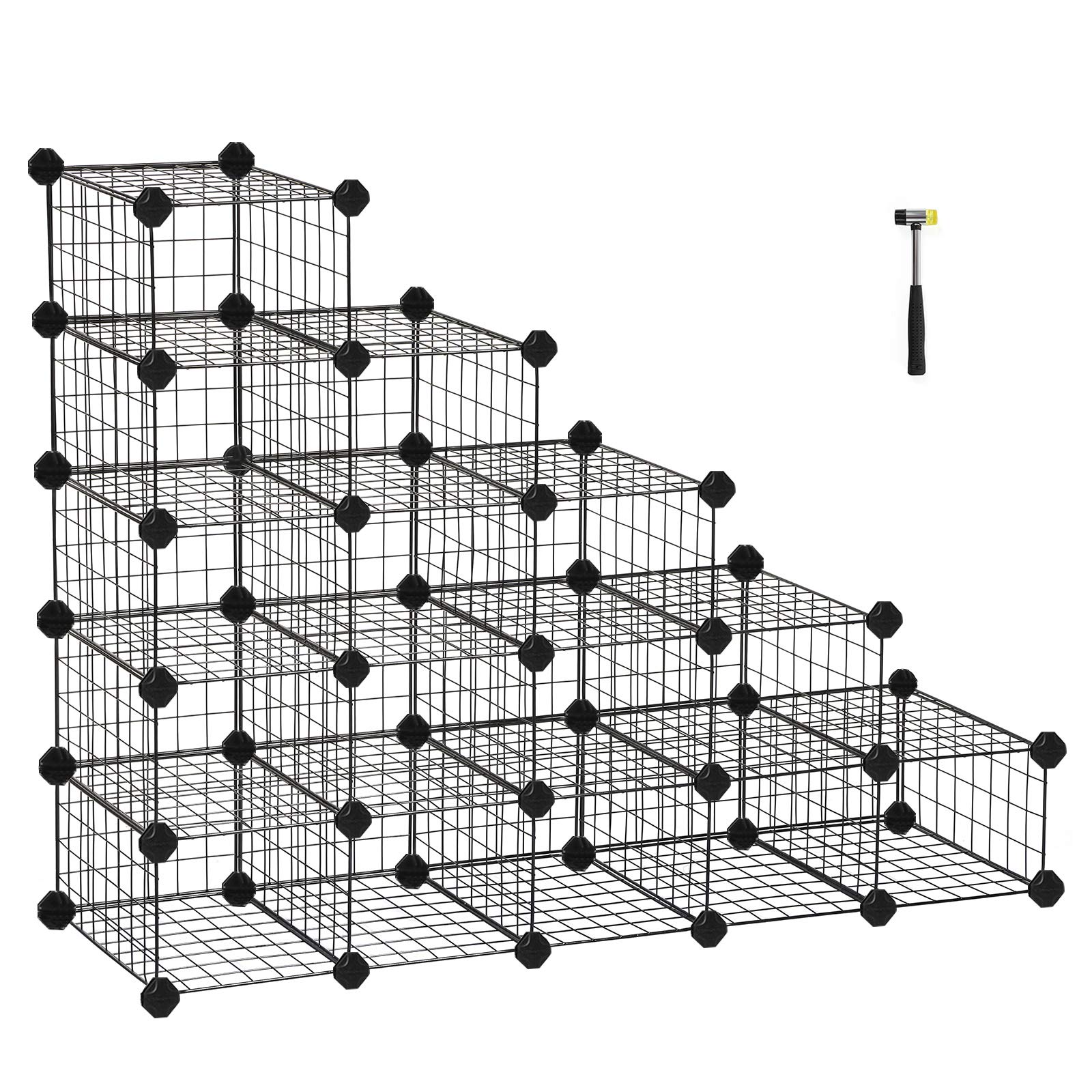 Songmics LPI44HS scarpiera modulabile nera 16 paia rete