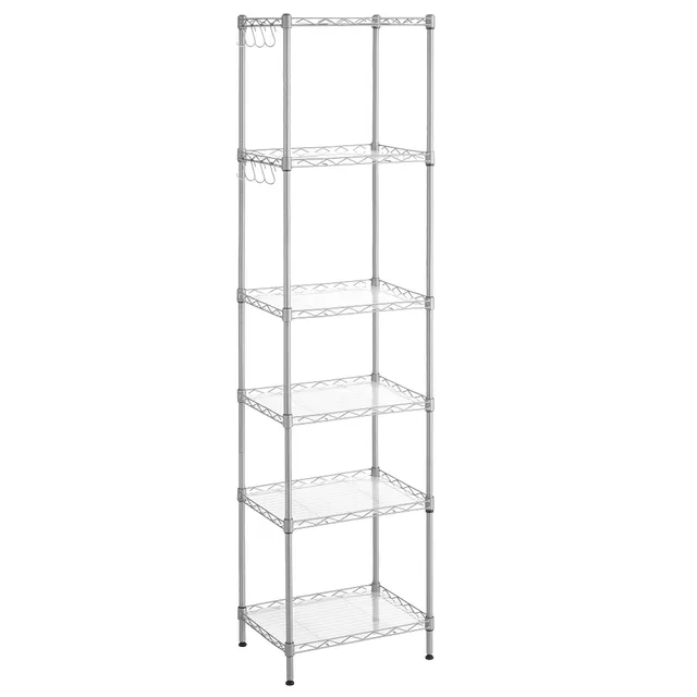 Songmics LGR116E01 scaffale metallo argento 6 ripiani 40x30