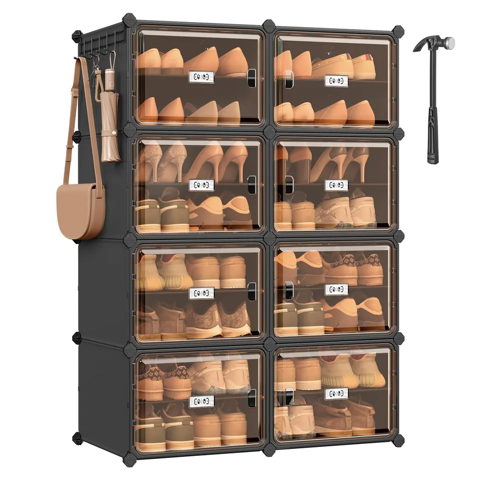Songmics LPC054BH01 Scarpiera 8 Scomparti 32 Paia Nero