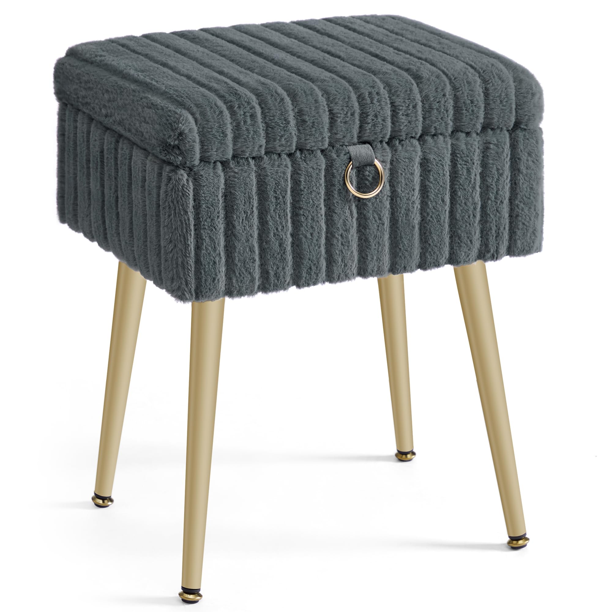 Songmics LOM505WZ02 pouf contenitore bianco crema imbottito