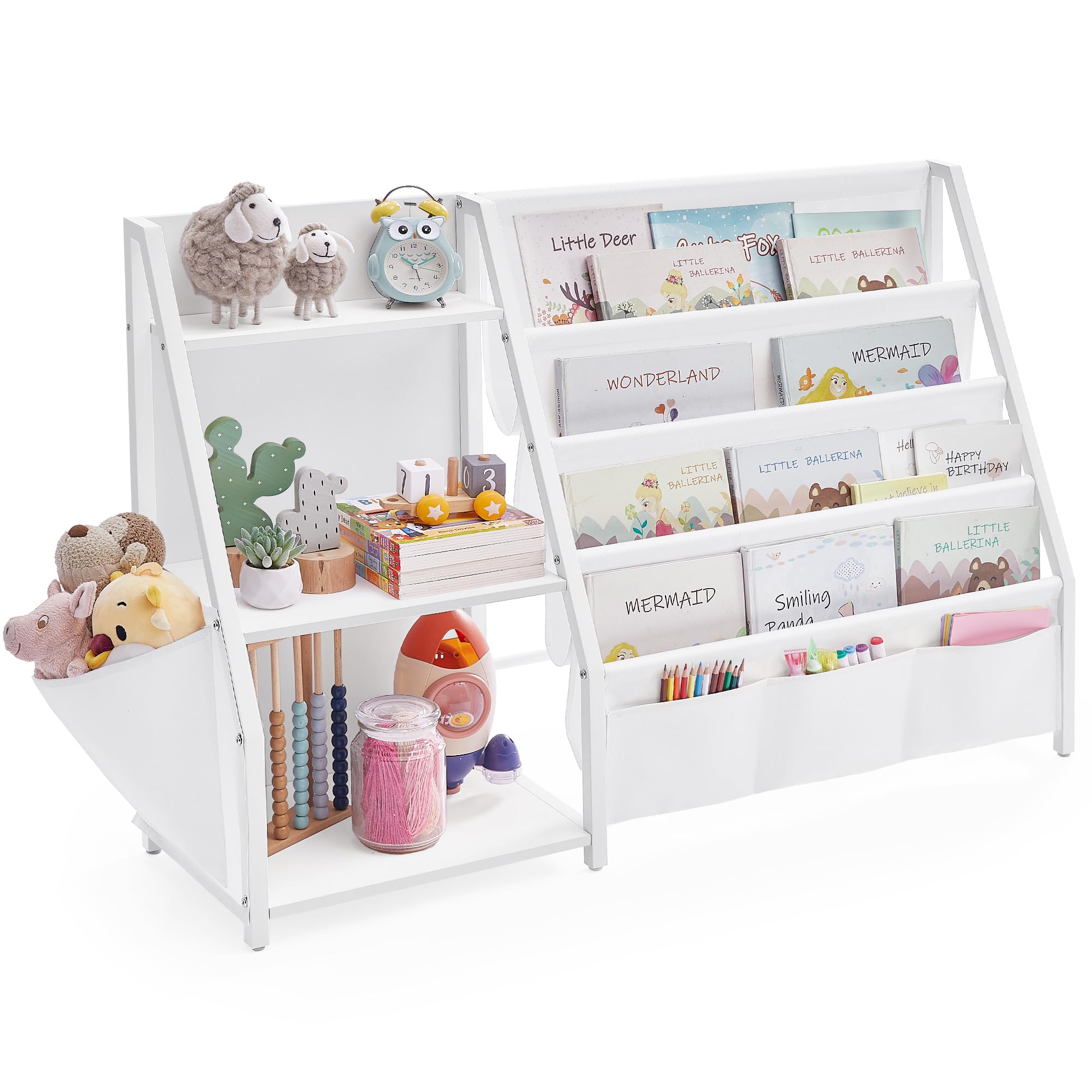 Songmics GKR024W01 Libreria Bambini 75 cm Bianco Scomparti