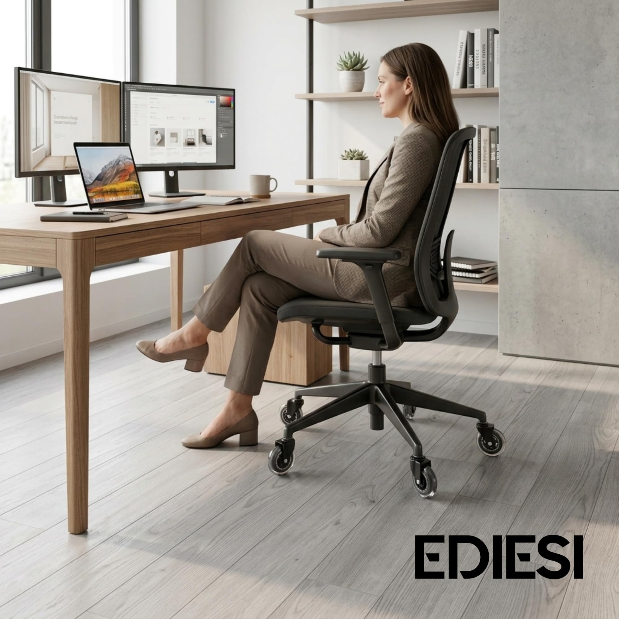 Ediesi ruote sedia ufficio silicone 5 pezzi 11 mm silenziose