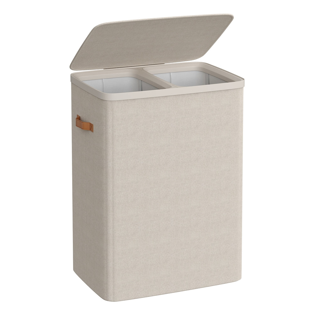 Songmics cesto biancheria con coperchio 170 l 2 scomparti
