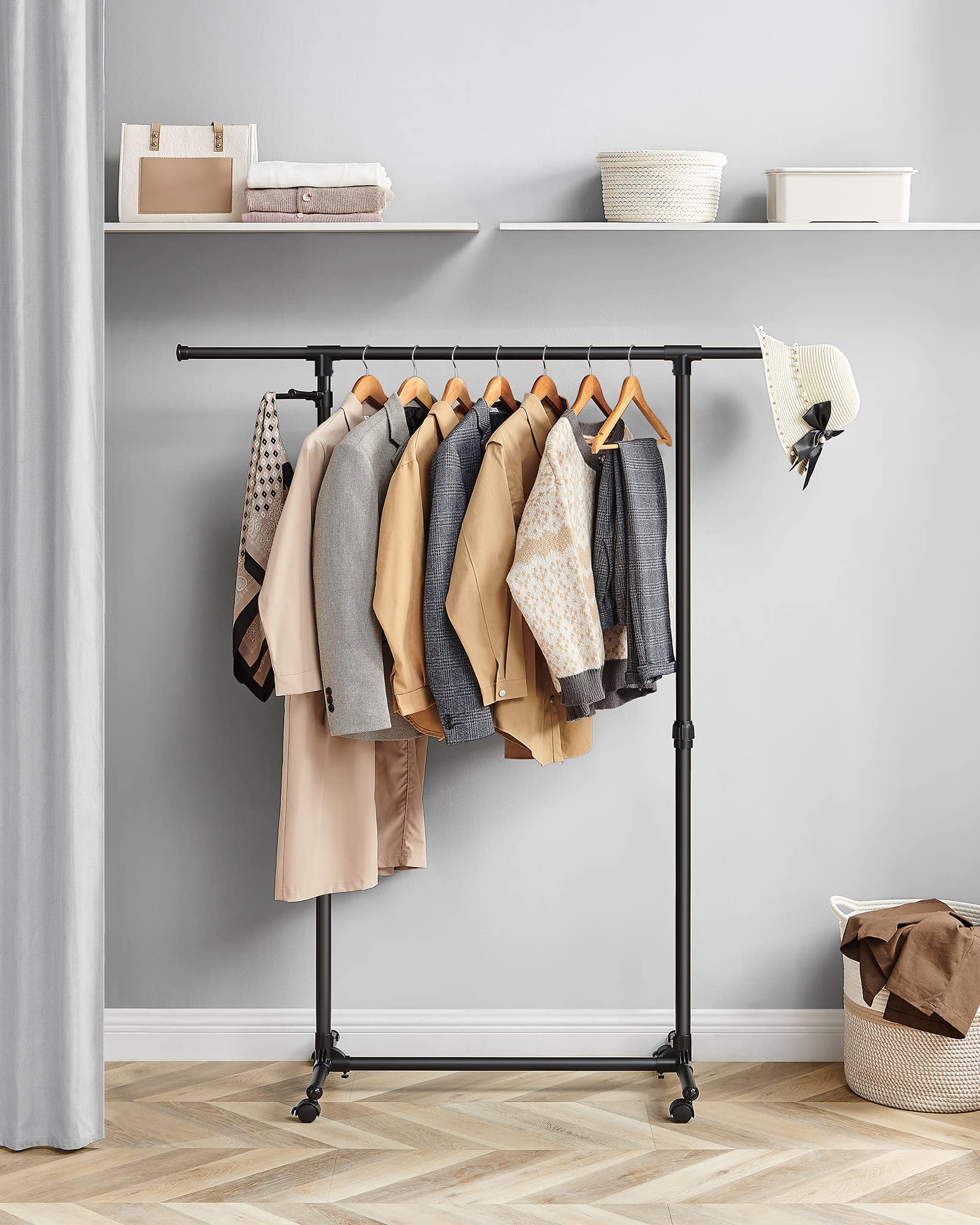 Songmics LLR001B01 stand appendiabiti nero con ruote