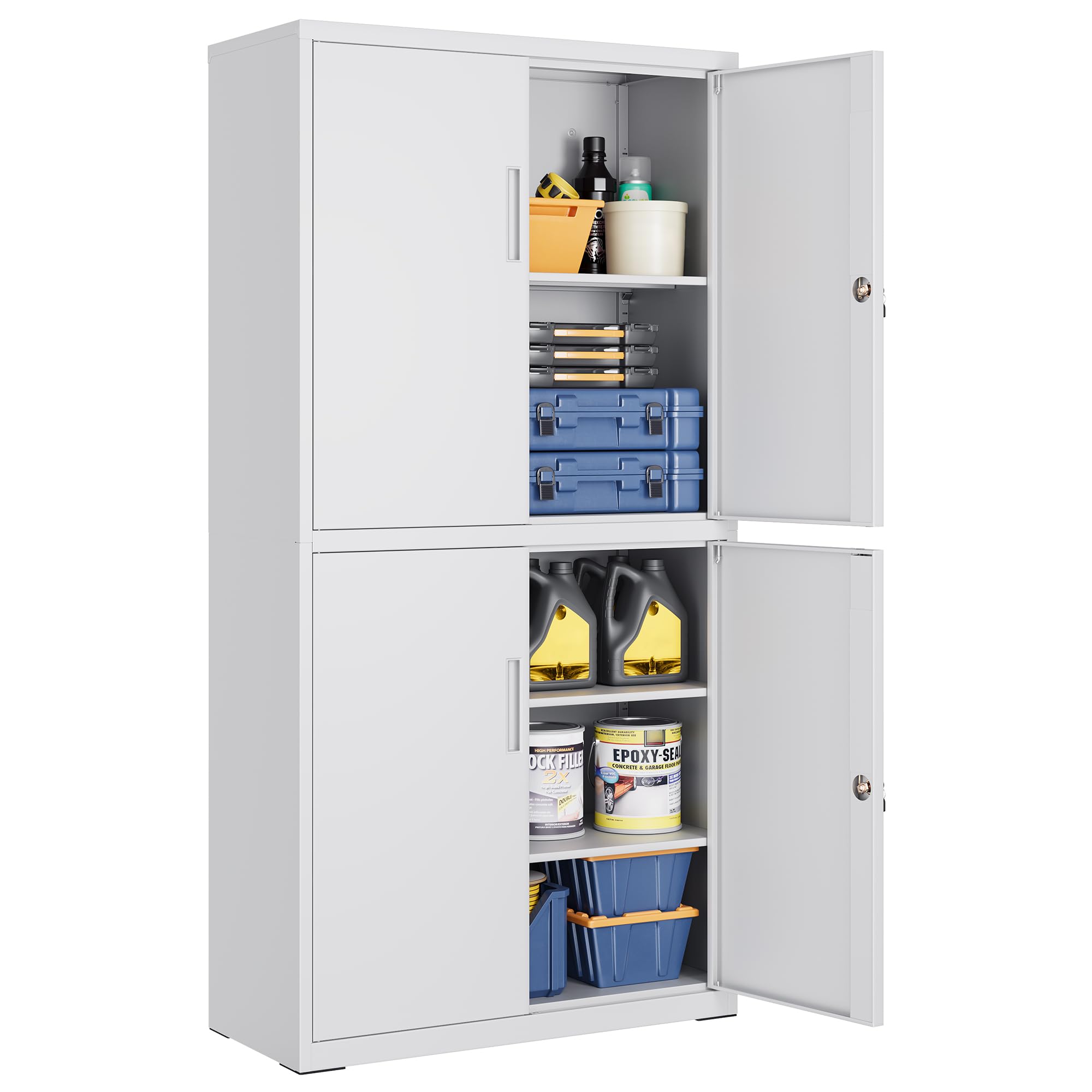 SONGMICS armadietto garage 60x40x180 cm 5 ripiani acciaio