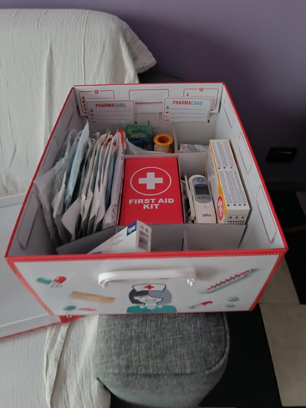 Lavatelli Pharma Organizer scatola medicinali 32x42cm 9 scomparti