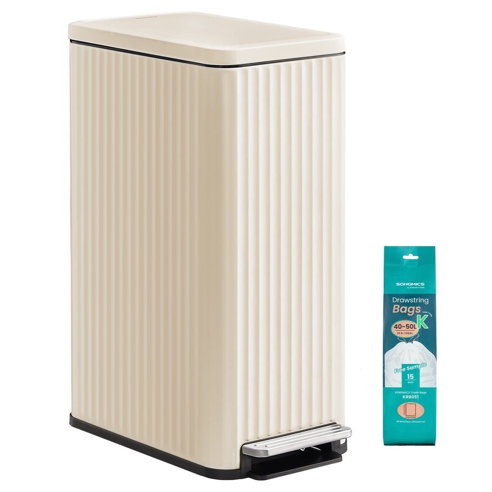 Songmics ULTB350EZ01 Pattumiera 50 L Acciaio Slim Pedale