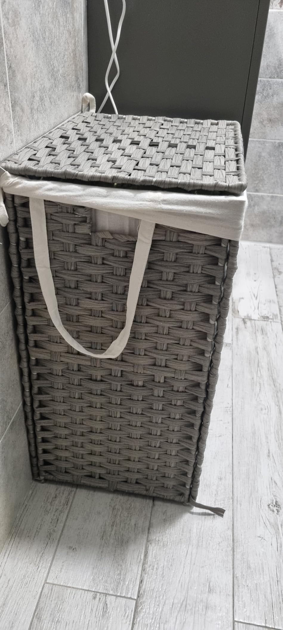 Songmics LCB51NL Cesto Portabiancheria 90L Naturale