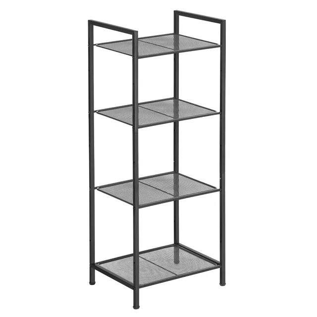 Songmics BSC034B01 scaffale 4 ripiani nero 38x30x96 cm rete