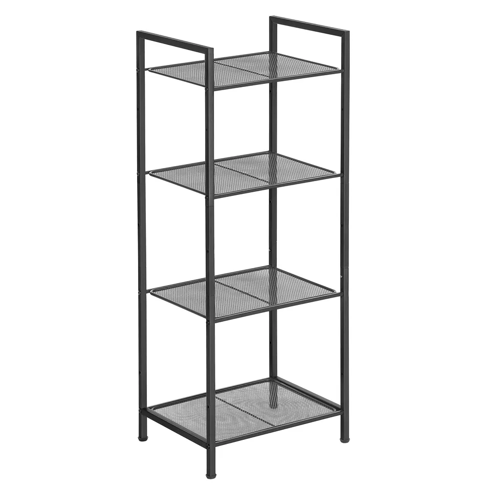 Songmics BSC034B01 scaffale 4 ripiani nero 38x30x96 cm rete