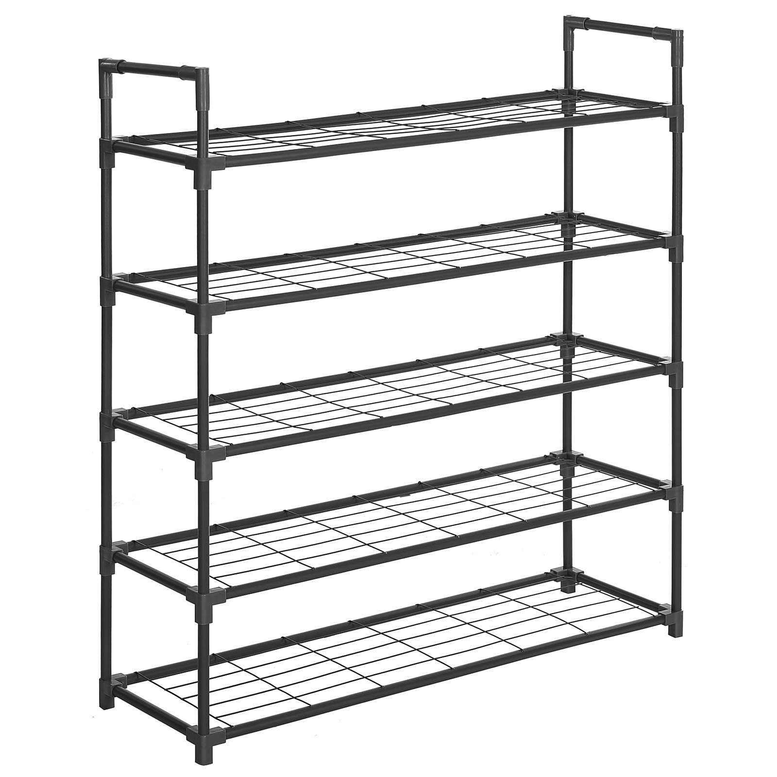 Songmics LSM05BK Scarpiera 5 Ripiani Nero 91,5 cm 25 Paia