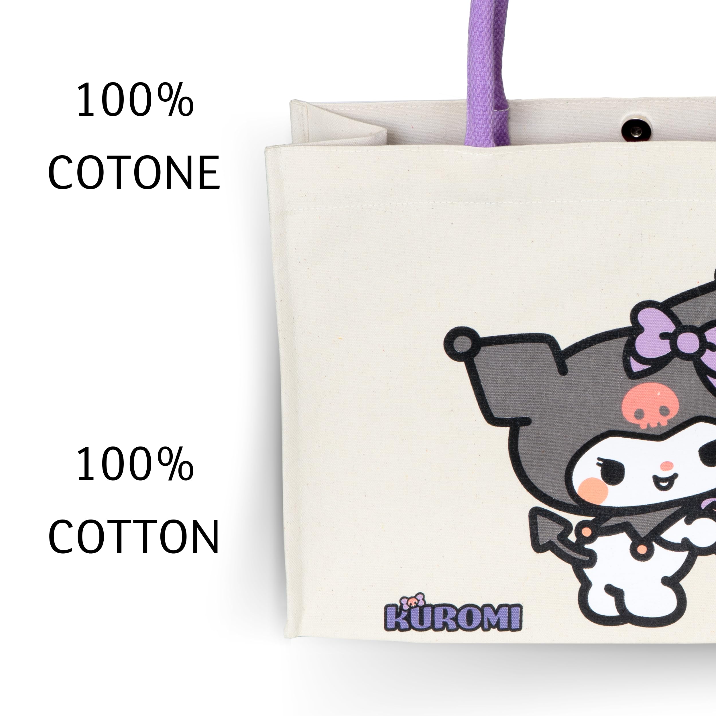 Kanguru Kuromi Shopper Donna Cotone Nero con Tasca