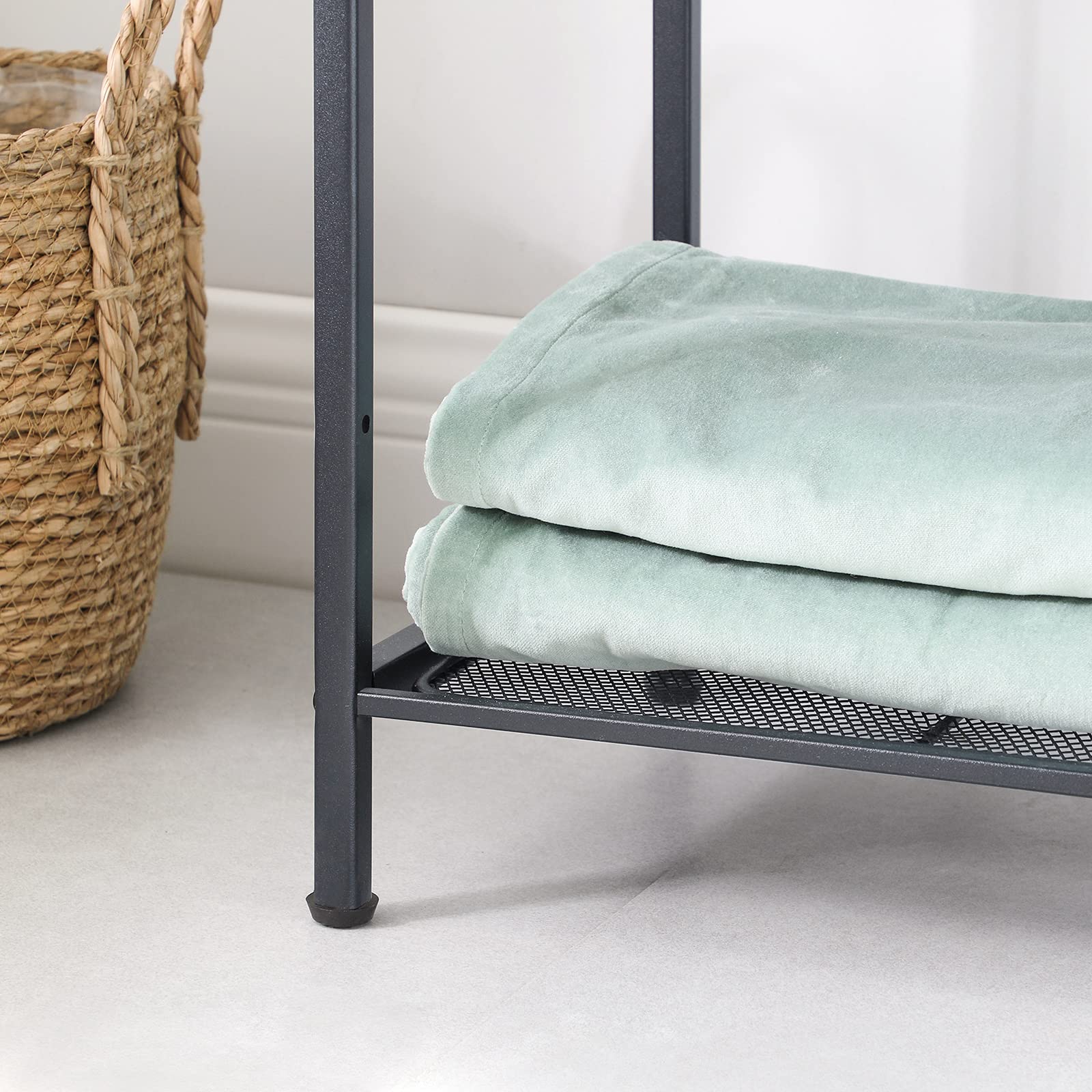 Songmics BSC33BK scaffale 3 ripiani nero 38x30x72 cm rete