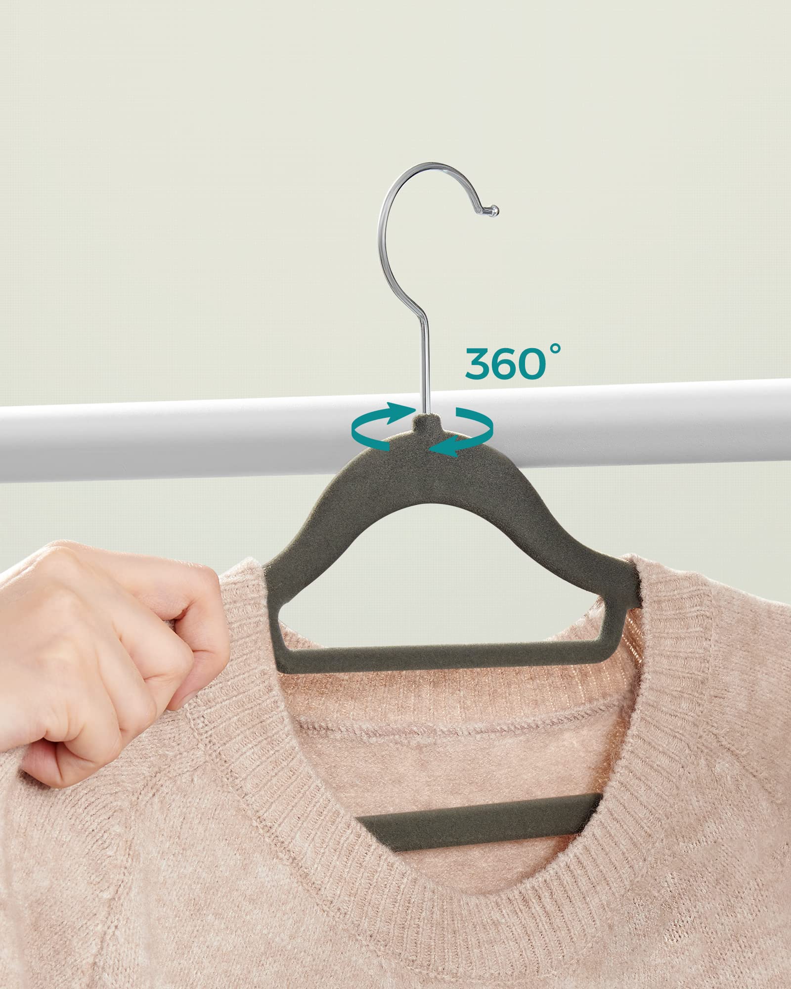 Songmics Grucce Velluto Set da 40 Antiscivolo Salvaspazio