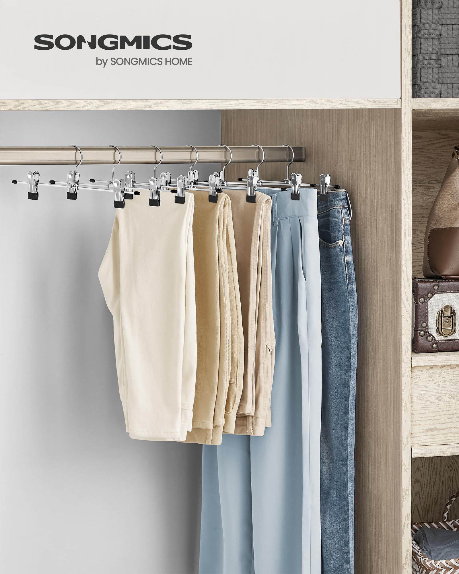 Songmics CRI003E10 Set 20 Grucce Pantaloni Metallo 40 cm Pinze