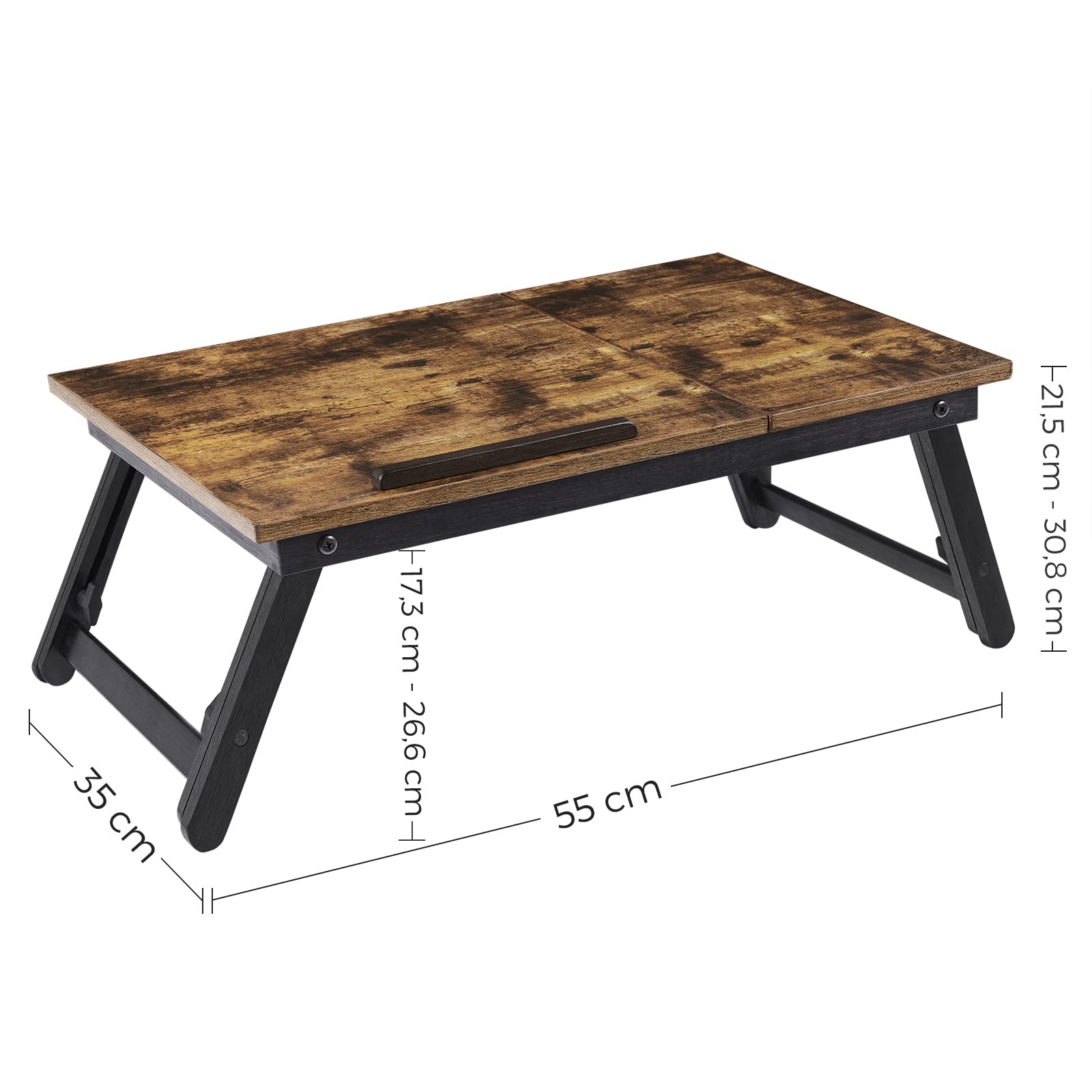 Songmics tavolo laptop letto bambù greige pieghevole 10 kg