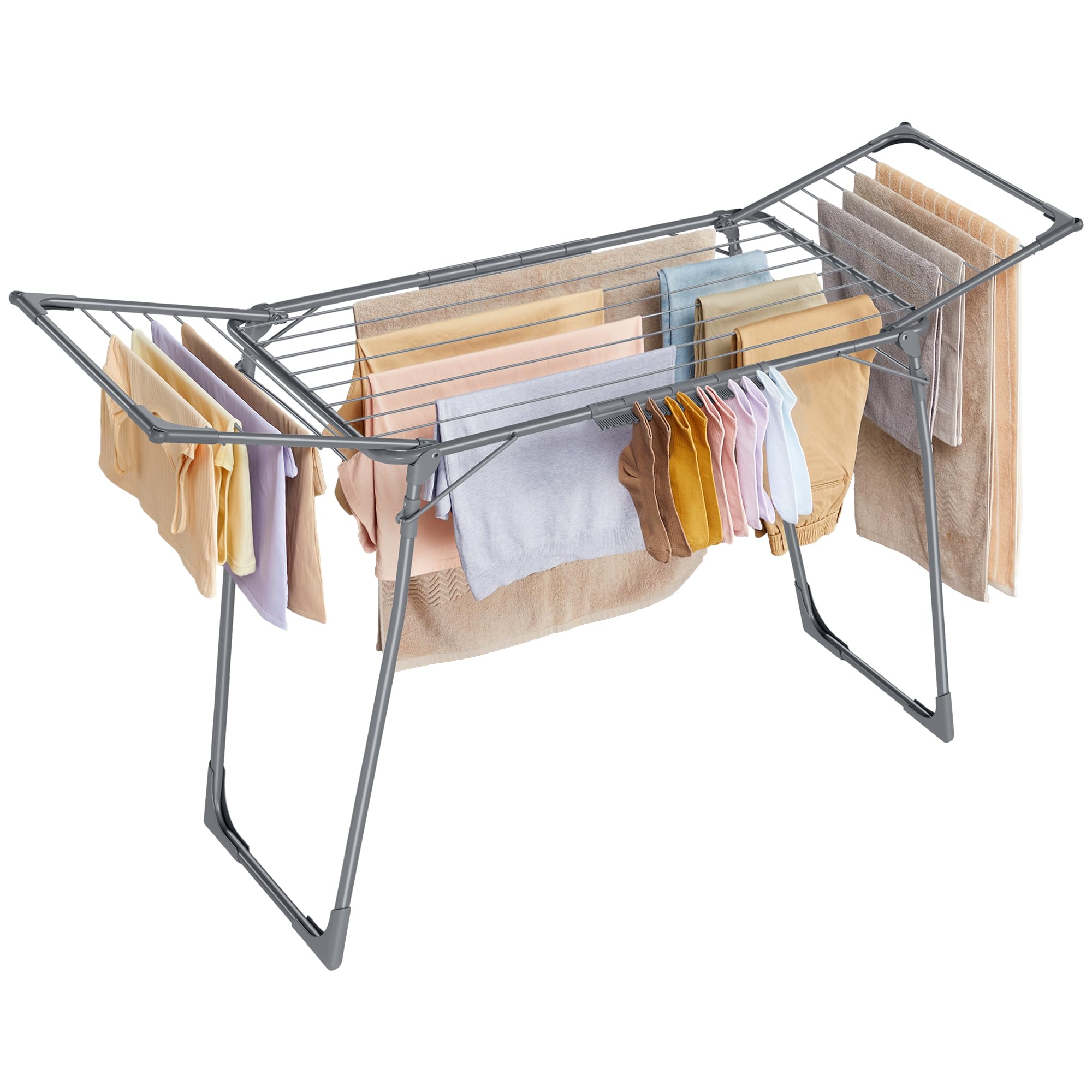 Songmics LLR518G01 stendibiancheria Grigio Tortora 18 m con ali