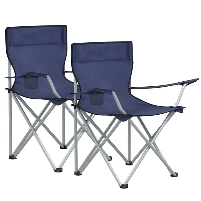 Songmics GCB01IN sedie campeggio set 2 blu pieghevoli 120 kg