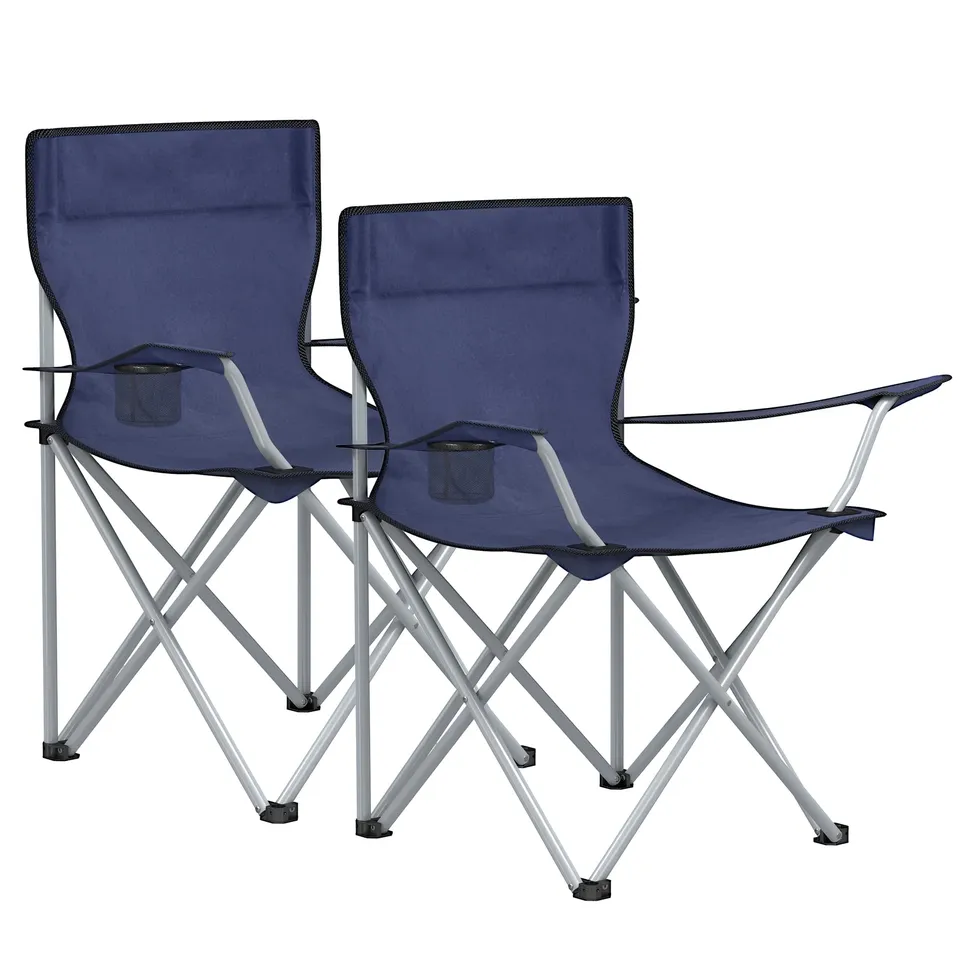 Songmics GCB01IN sedie campeggio set 2 blu pieghevoli 120 kg