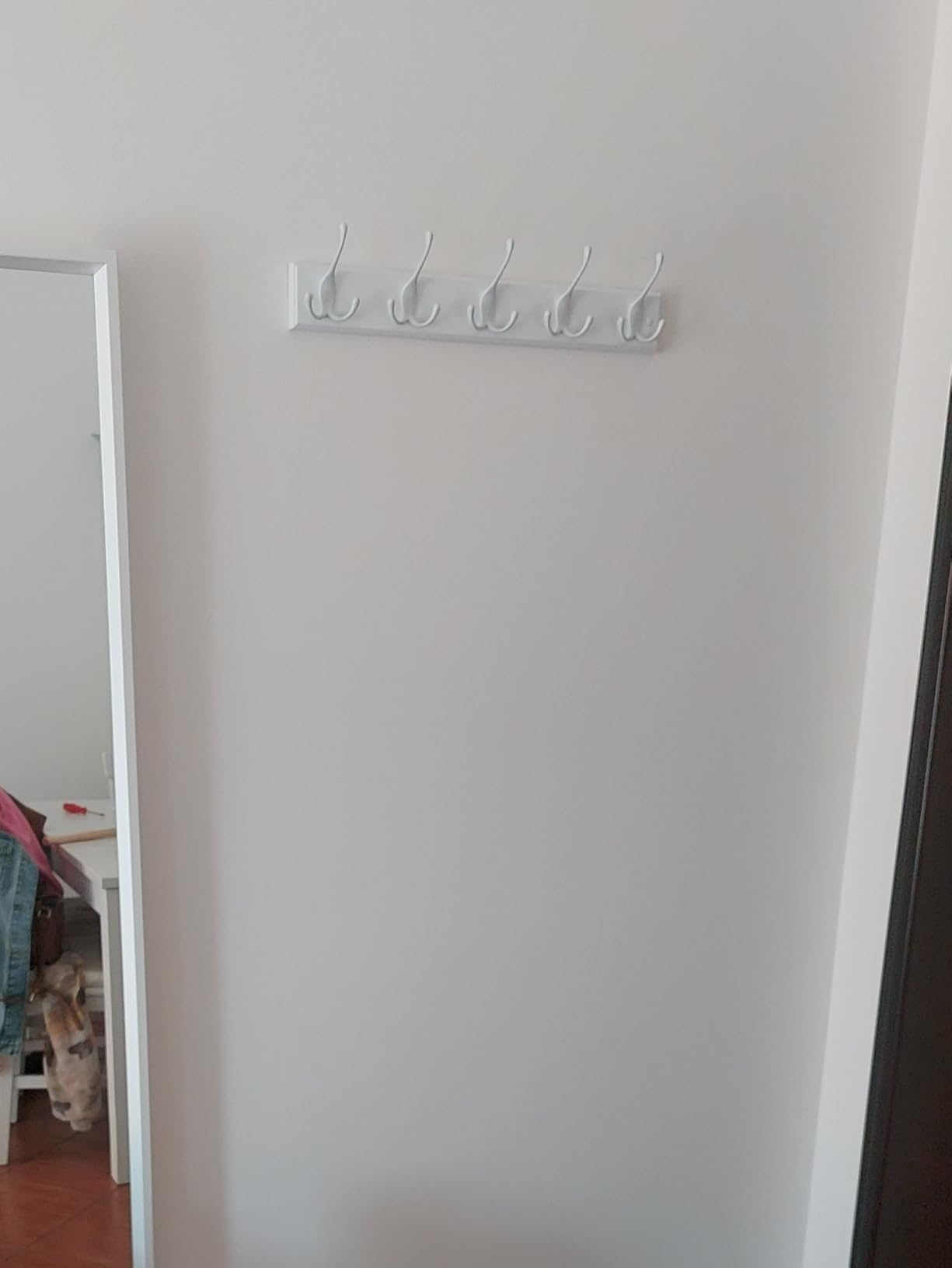 Songmics LHR30WT appendiabiti parete 4 ganci tripli bianco 40 cm