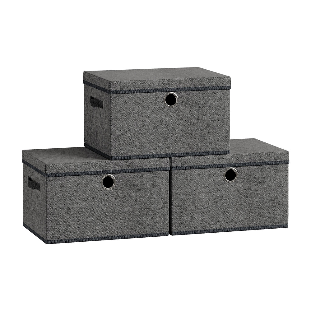 Songmics URFB540LF01 scatole tessuto 3 pezzi con coperchio