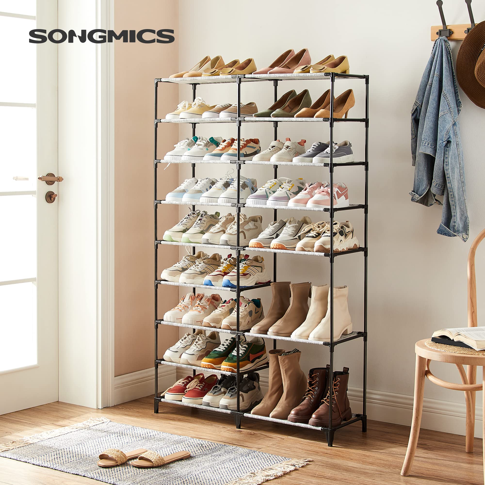 Songmics LSR209G12 scarpiera grigio melange regolabile