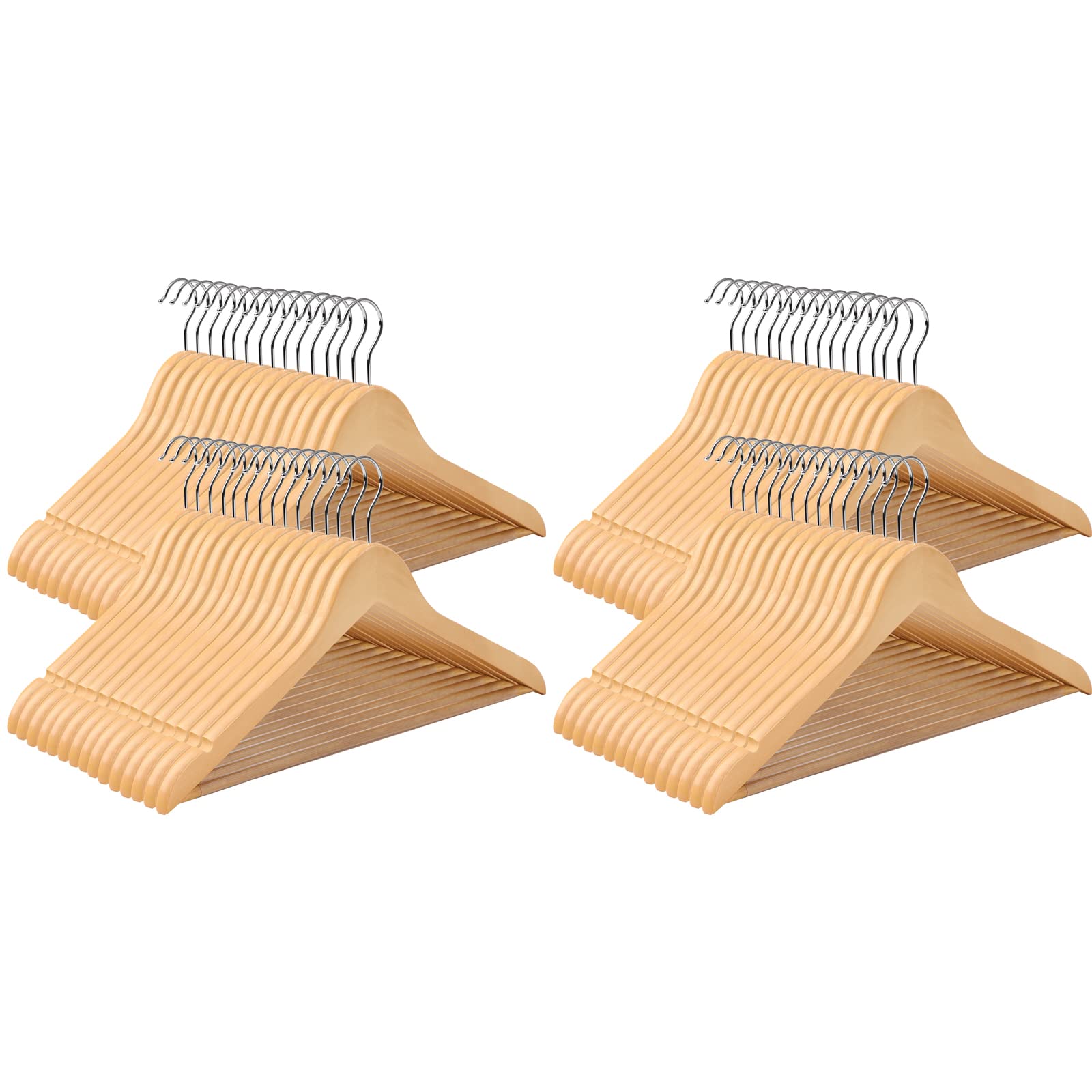 Songmics Grucce Legno Naturale Set da 60 Antiscivolo