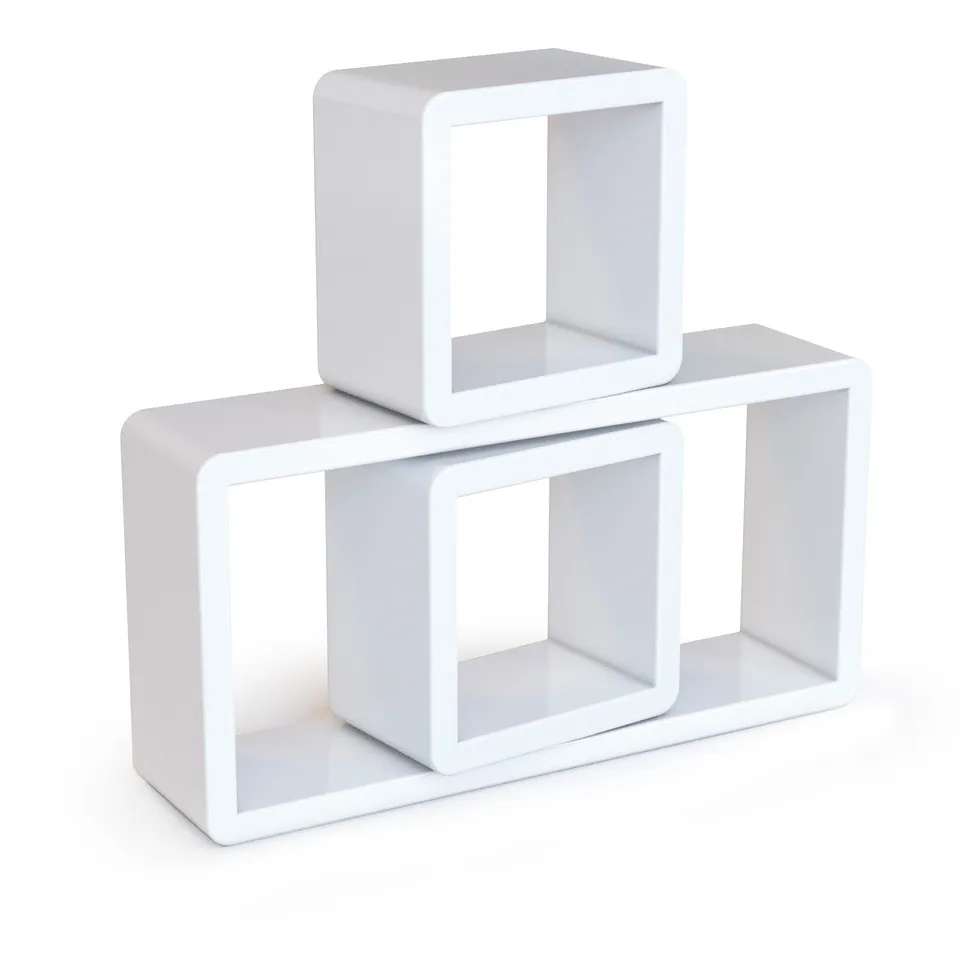 Songmics LWS102 Mensole a Cubo Set 3 Pezzi Bianche