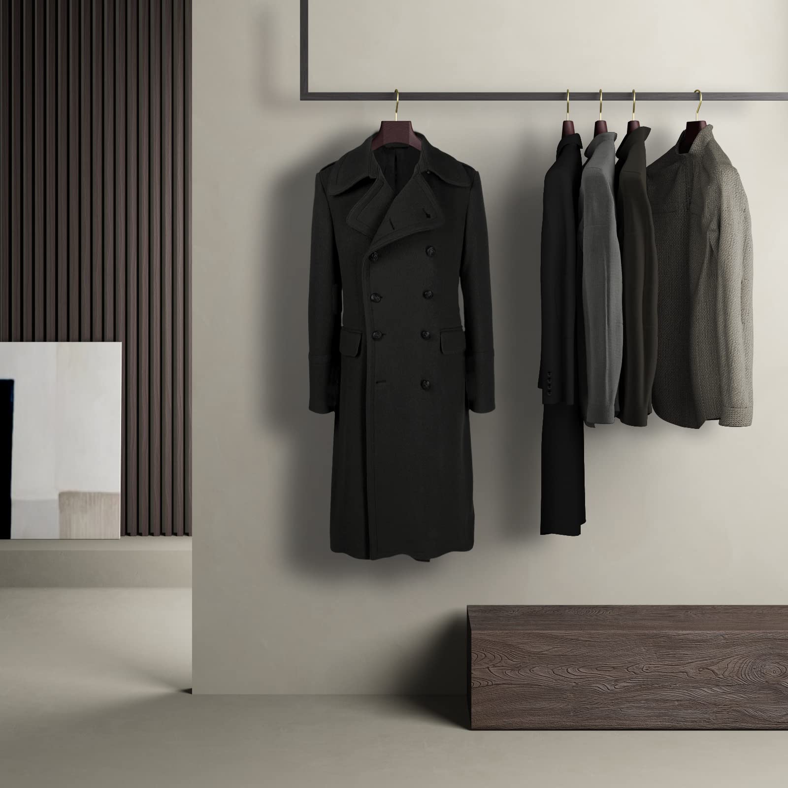 Mainetti Linea Legno gruccia cappotti 46cm noce 5 pezzi