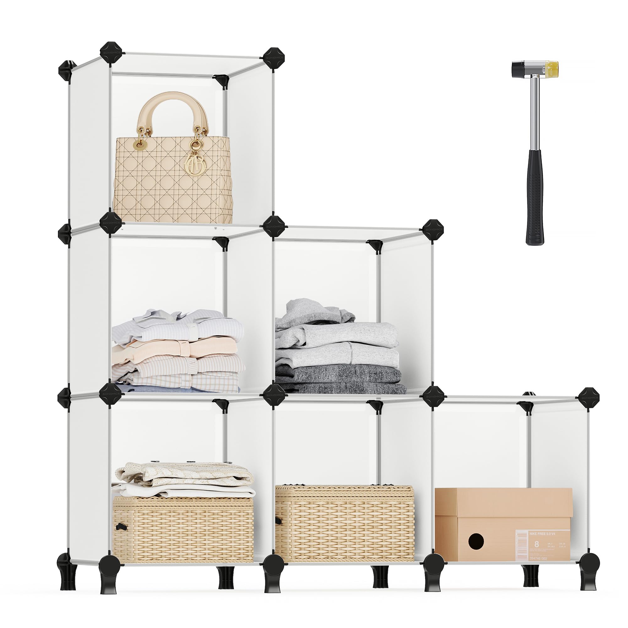 Songmics LPC111S scaffale 6 cubi bianco
