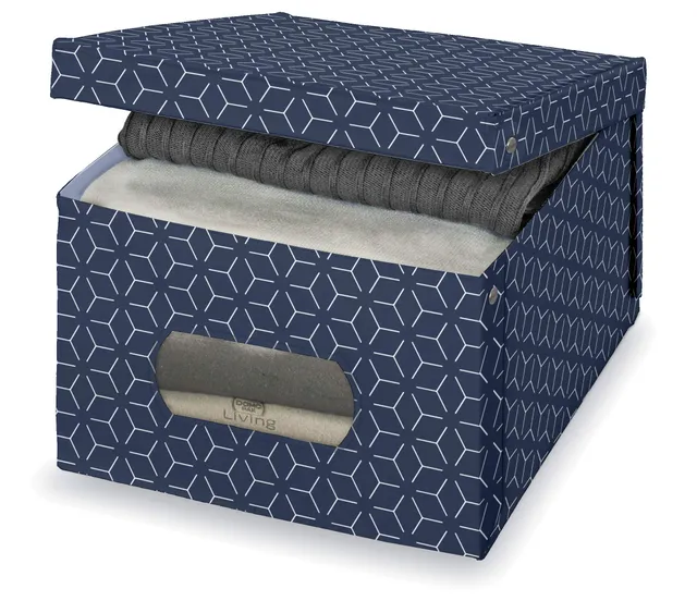 Domopak Living Metrik scatola guardaroba blu 39x50x24 cm