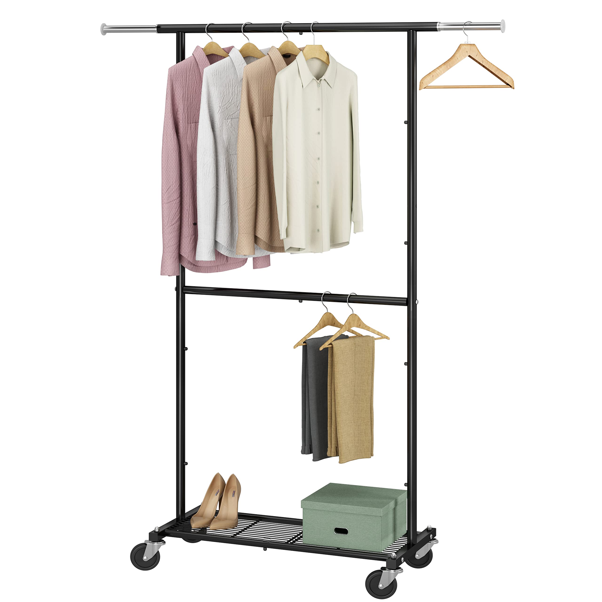 Simple Trending Standard stender appendiabiti bianco con ruote