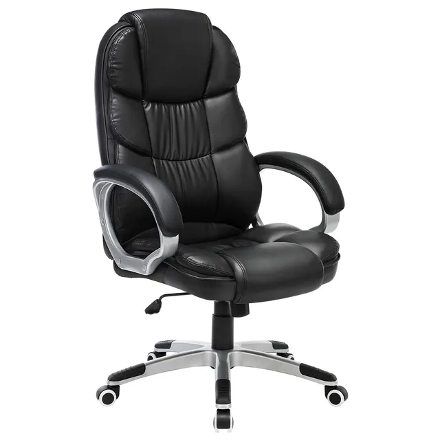 Songmics OBG24B sedia ufficio nero PU 150 kg