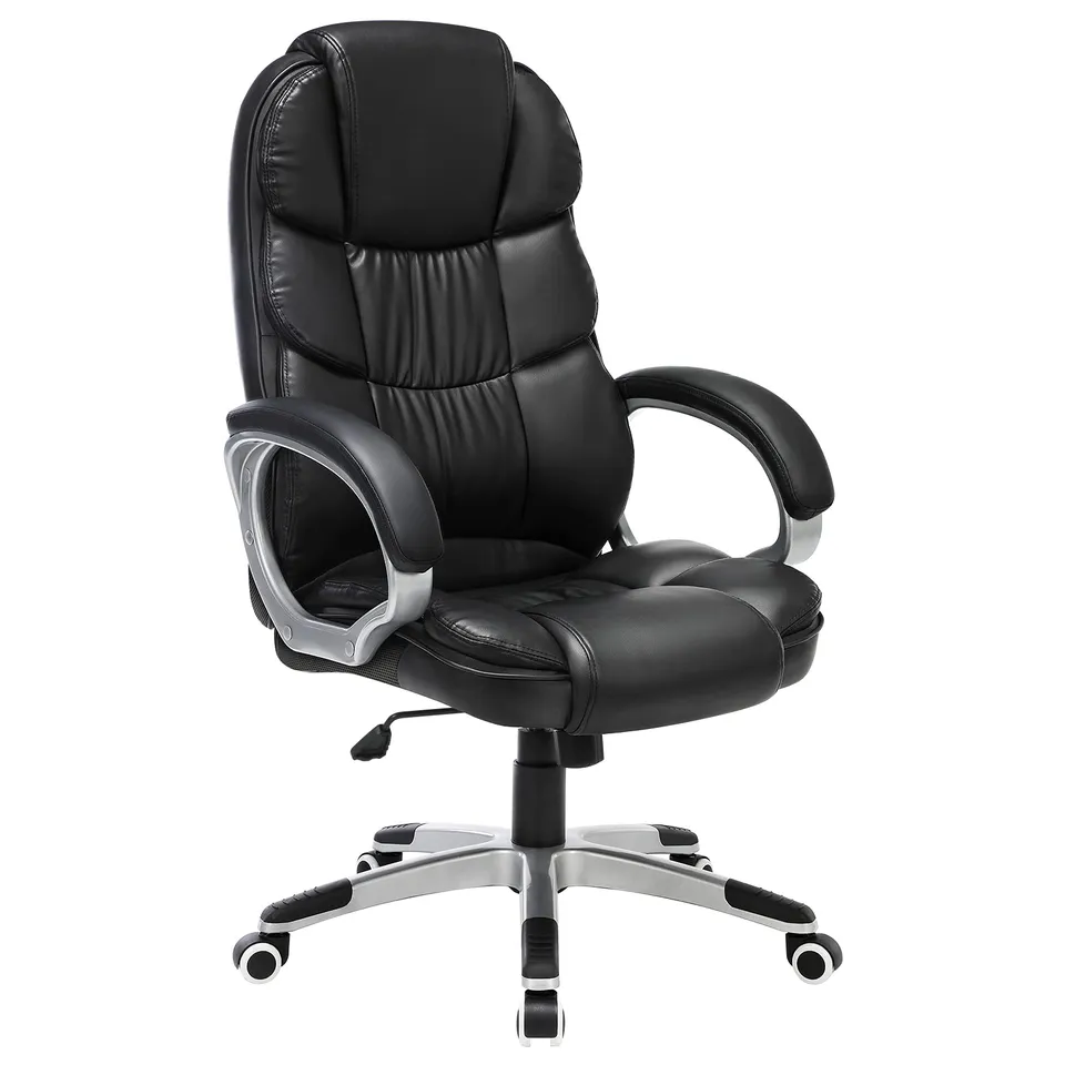 Songmics OBG24B sedia ufficio nero PU 150 kg