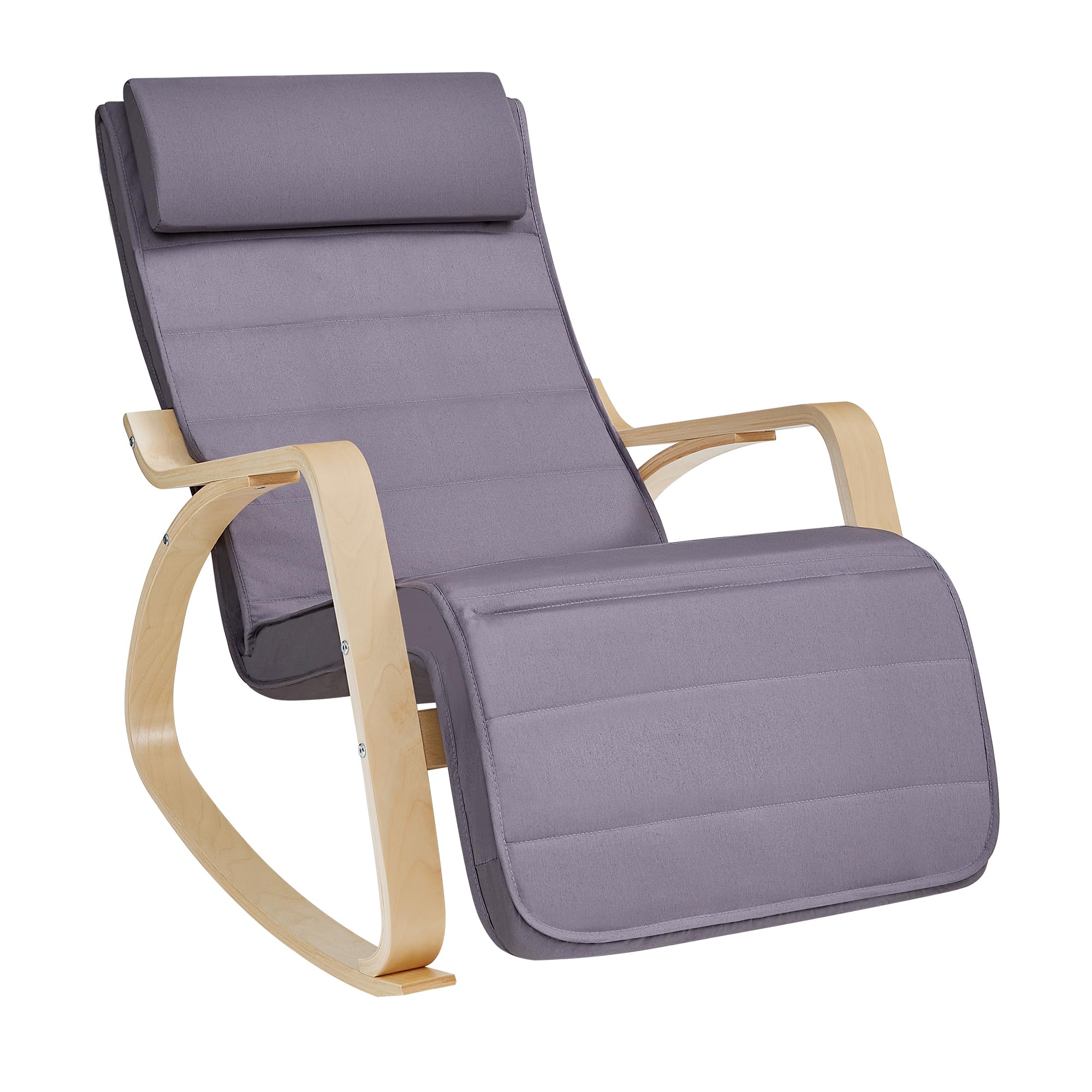 Songmics LYY10M sedia a dondolo beige 150 kg legno betulla