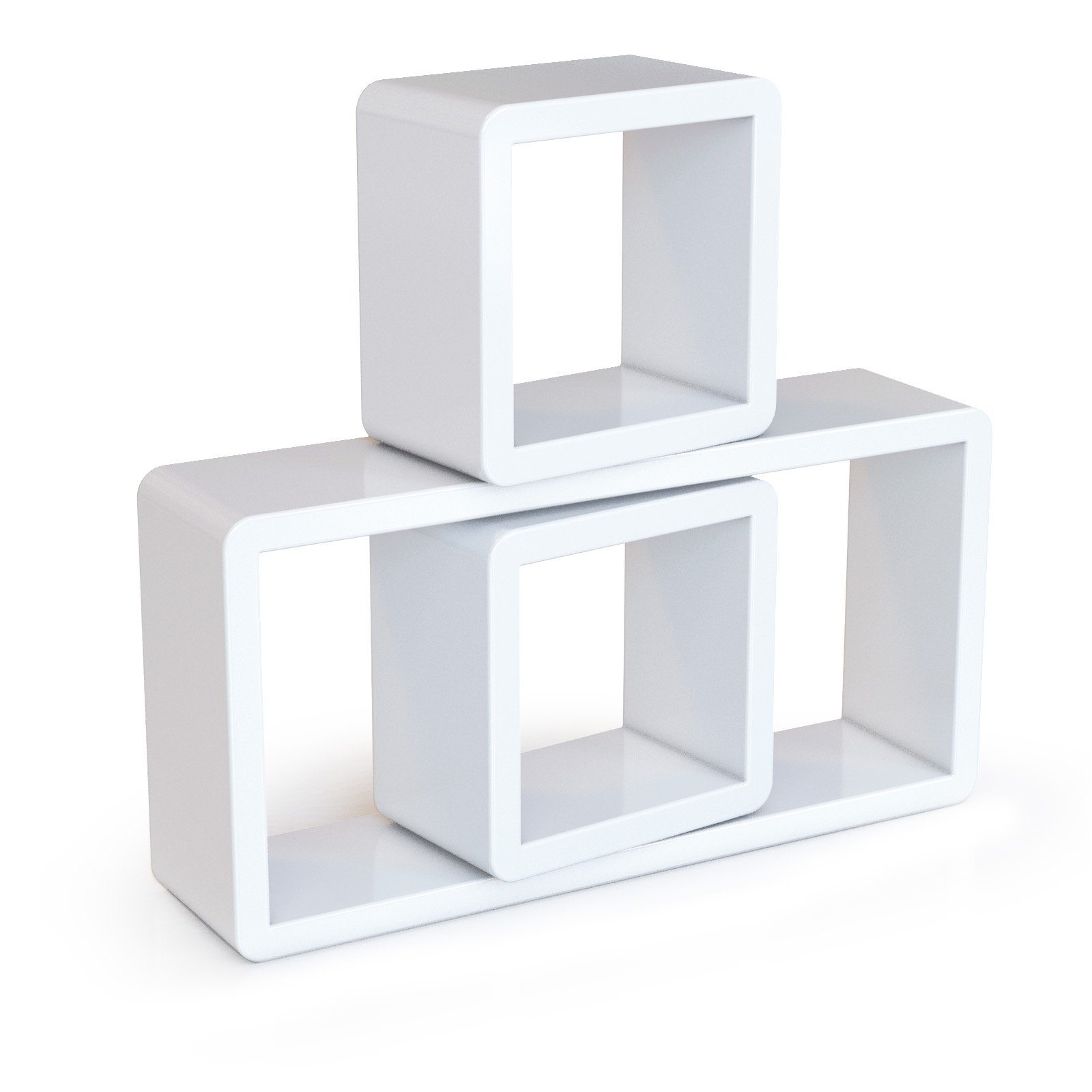 Songmics LWS102 Mensole a Cubo Set 3 Pezzi Bianche