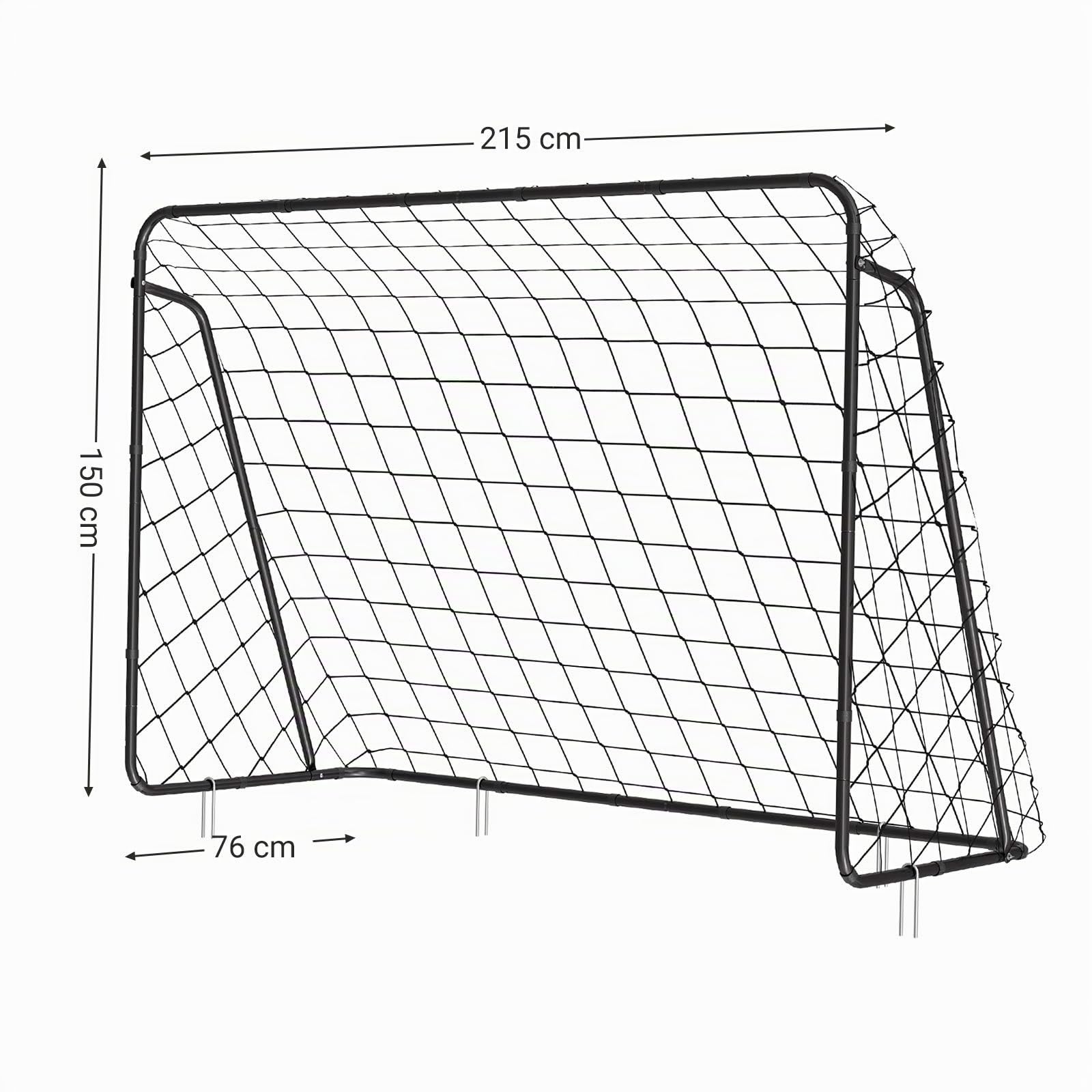 Songmics Porta Calcio Bambini Nera 215x150 cm con Rete