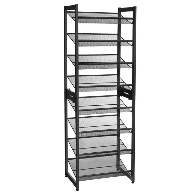 Songmics LMR007B01 scarpiera 8 ripiani nera 45 cm rete metallica