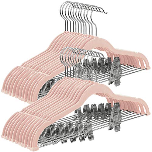 Songmics CRF12PK30 set 30 grucce vellutate 42,5 cm rosa antiscivolo