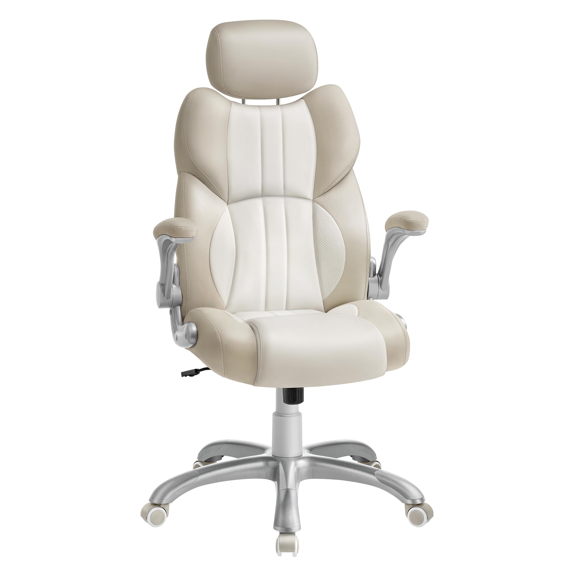 Songmics OBG065W02 sedia ufficio bianco crema regolabile