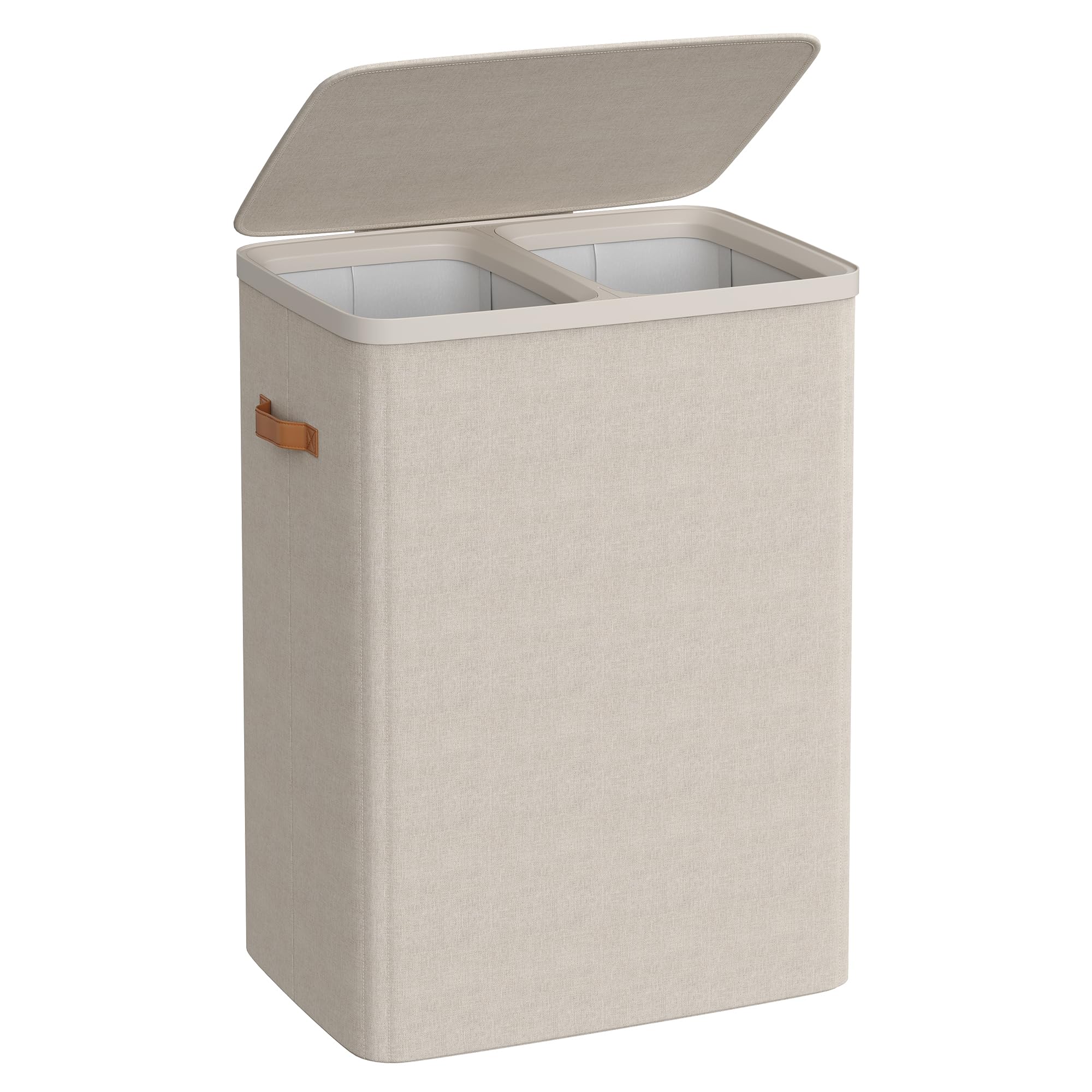 Songmics LCB813L01 cesto portabiancheria 170L beige 2 scomparti