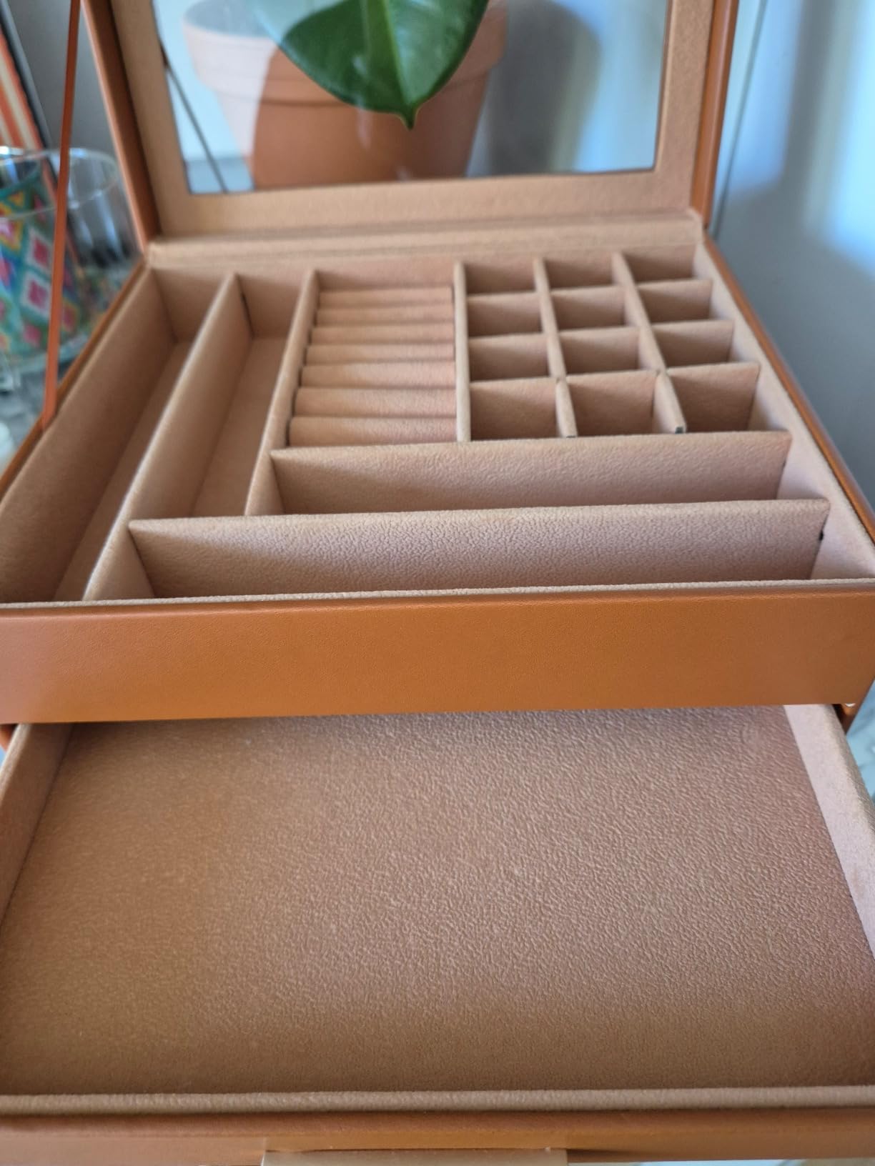 Songmics Gisella JBC239K01 portagioie vetro marrone 3 livelli